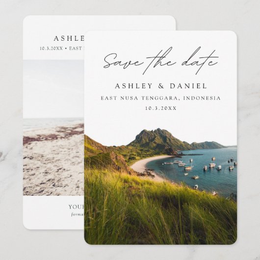 Oost Nusa Tenggara Save the Date Nederland Bruilof Kaart (Voorkant / Achterkant)