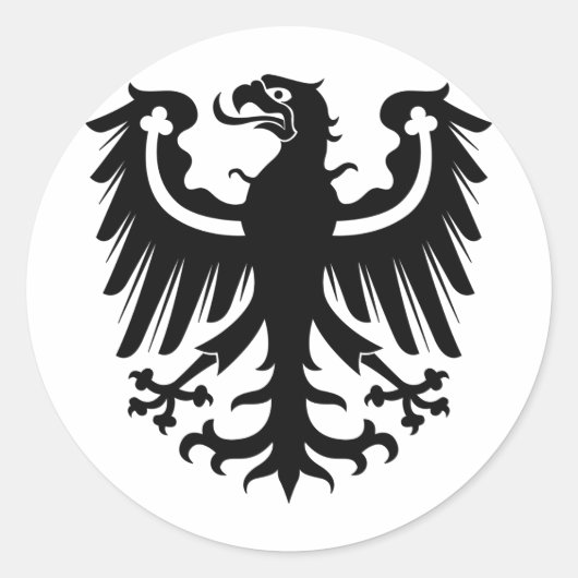 Oost-Pruisische Zwarte Adelaar Ronde Sticker (Voorkant)