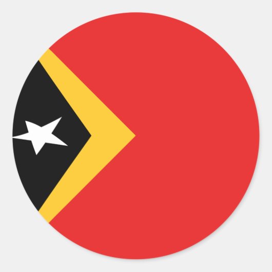 Oost-Timor Fisheye Vlag Sticker (Voorkant)