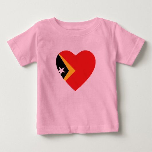 Oost-Timor Flag Hart T-shirt (Voorkant)