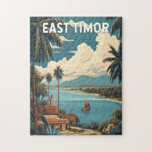 Oost-Timor Illustratie Reis Kunst Vintage Legpuzzel