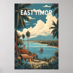 Oost-Timor Illustratie Reis Kunst Vintage Poster