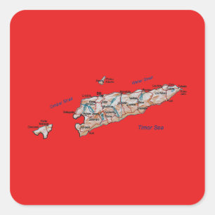 Oost-Timor kaart sticker
