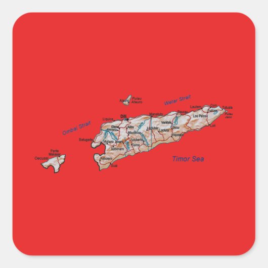 Oost-Timor kaart sticker (Voorkant)