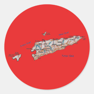 Oost-Timor kaart sticker