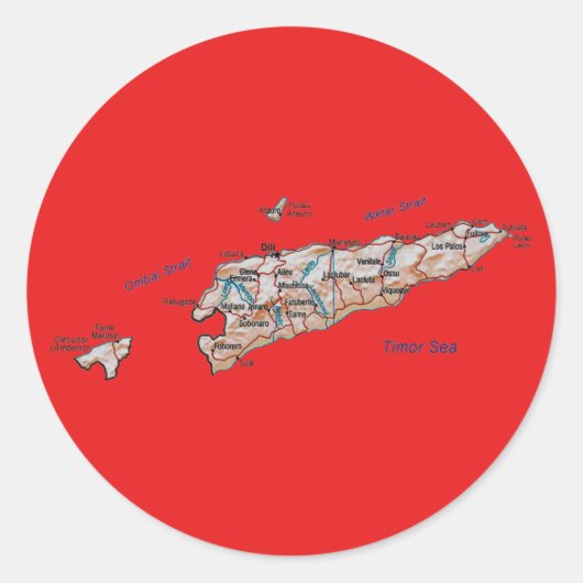 Oost-Timor kaart sticker (Voorkant)