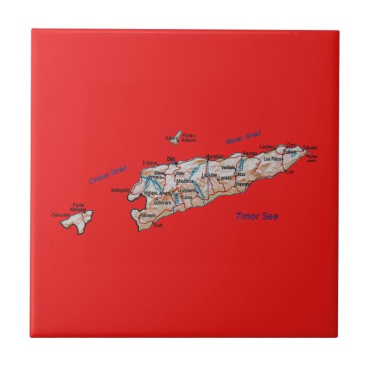Oost-Timor kaart tegel Tegeltje (Voorkant)