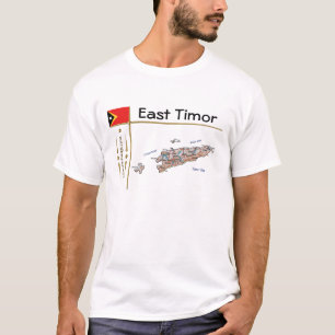 Oost-Timor - Kaart + Vlag + Titel T-Shirt