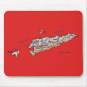 Oost-Timor Map Mousepad Muismat (Voorkant)