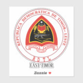 Oost-Timor - Nationaal Embleem-patriottisch Sticker (Vel)