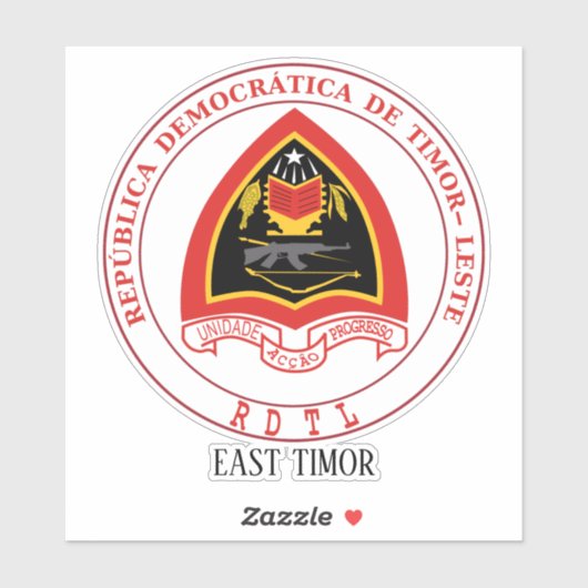 Oost-Timor - Nationaal Embleem-patriottisch Sticker (Vel)