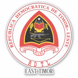 Oost-Timor - Nationaal Embleem-patriottisch Sticker