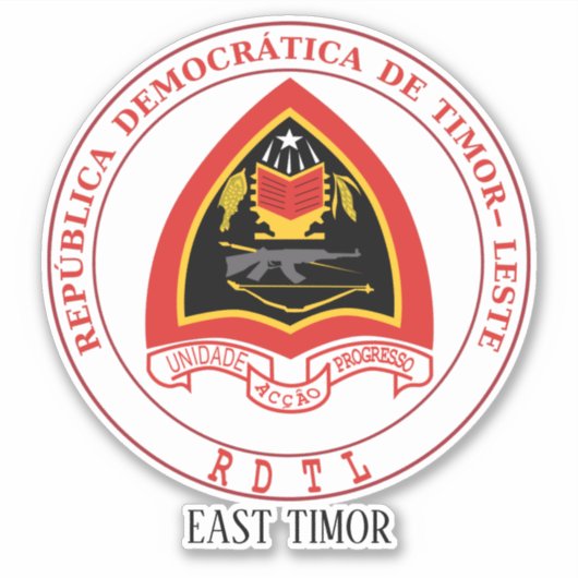 Oost-Timor - Nationaal Embleem-patriottisch Sticker (Voorkant)