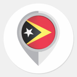 Oost-Timor Pin Locatie Vlag Ronde Sticker