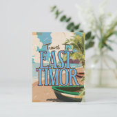 Oost-Timor vintage-reisposter kunst. Briefkaart (Staand voorkant)
