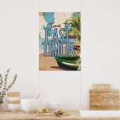 Oost-Timor vintage reisposter kunst. Poster (Keuken)