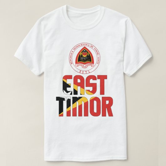 Oost-Timor vlag en wapenschild T-shirt (Design voorkant)