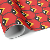 Oost-Timor Vlag Honeycomb Wrapping Paper Cadeaupapier (Rol Hoek)