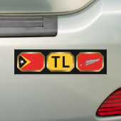 Oost-Timor Vlag kaart code bumpersticker (Op auto)