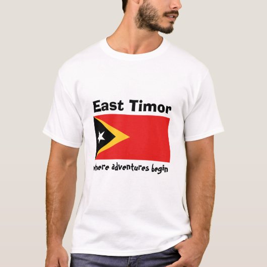 Oost-Timor vlag + kaart + tekst T-shirt (Voorkant)