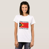 Oost-Timor Vlag + Kaart + Tekst T-shirt (Voorkant volledig)