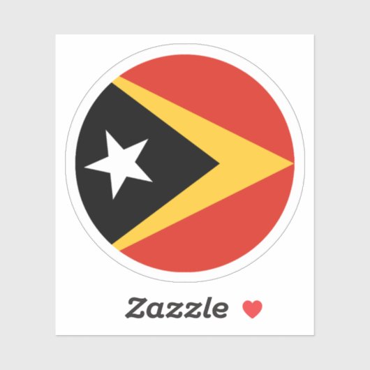 Oost-Timor Vlag Ronde Sticker (Vel)