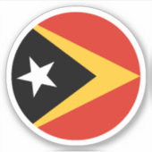 Oost-Timor Vlag Ronde Sticker (Voorkant)