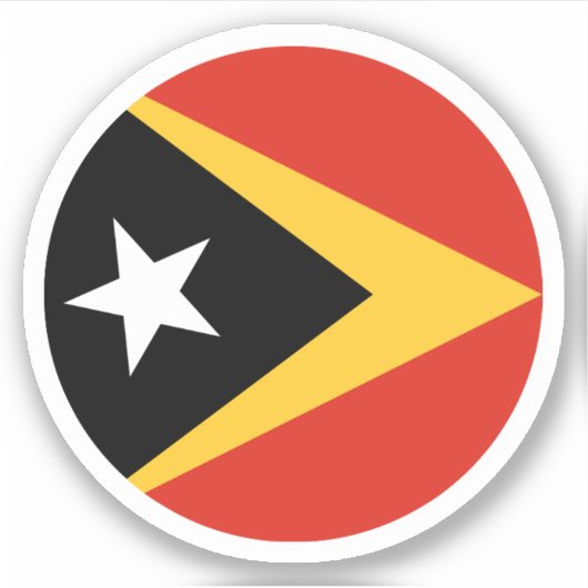 Oost-Timor Vlag Ronde Sticker (Voorkant)