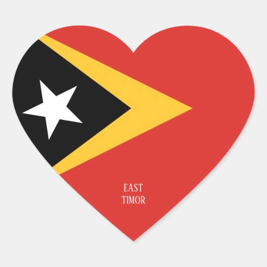 Oost-Timor vlag Splendid Patriotic Hart Sticker (Voorkant)