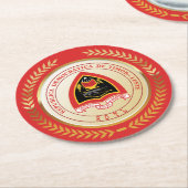 Oost-Timor Wapenschild Ronde Kartonnen Onderzetter (Gebogen)