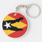 Oost-Timorese Krokodil Nationale Dierenvlag Sleutelhanger (Achterkant)
