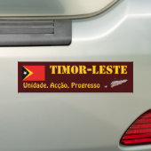 Oost-Timorese Vlag + Landkaart Bumpersticker (Op auto)