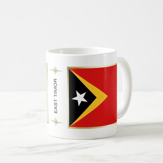 Oost-Timorese Vlag + Landkaart Mok (Voorkant rechts)