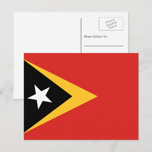 Oost-Timorese vlag, vlag van Oost-Timor Briefkaart (Voorkant / Achterkant)