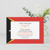 Oost-Timorese vlag, vlag van Oost-Timor bruiloft Kaart (Staand voorkant)