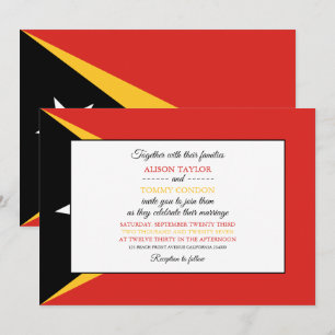 Oost-Timorese vlag, vlag van Oost-Timor bruiloft Kaart