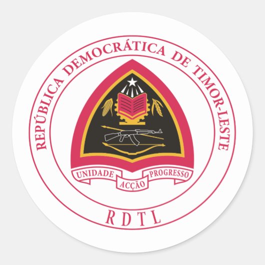 Oost-Timorese wapen, Oost-Timor Ronde Sticker (Voorkant)