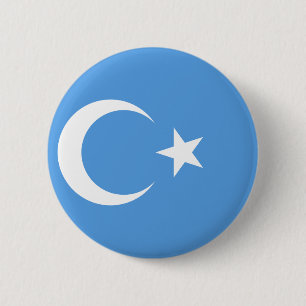 Oost-Turkestaan Oeigoerse vlag Ronde Button 5,7 Cm