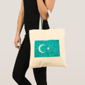 Oost-Turkestan Vlag pen en inkteffect Tote Bag (Voorkant (product))