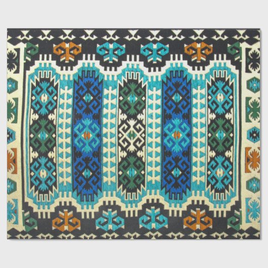 oost-Turks Perzisch tapijtblauw Cadeaupapier (Vlak)