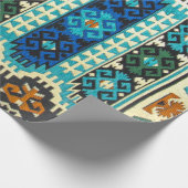 oost-Turks Perzisch tapijtblauw Cadeaupapier (Hoek)