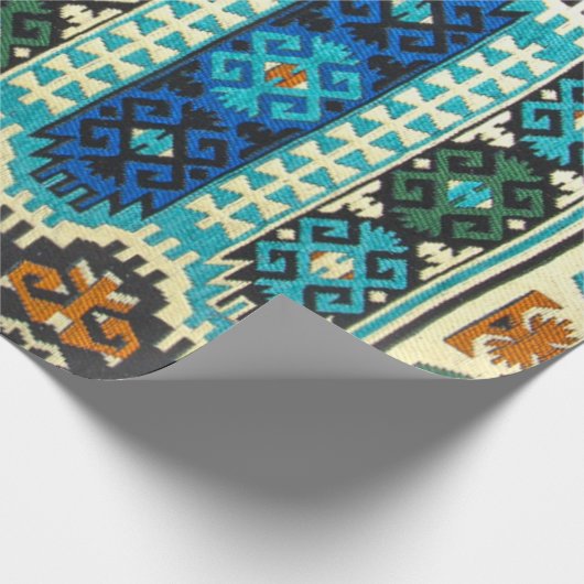 oost-Turks Perzisch tapijtblauw Cadeaupapier (Hoek)