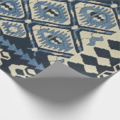 oost-Turks Perzisch tapijtblauw Cadeaupapier (Hoek)