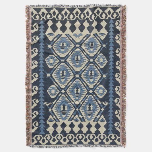 oost-Turks Perzisch tapijtblauw Deken (Voorkant Verticaal)