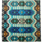 oost-Turks Perzisch tapijtblauw Douchegordijn (Voorkant)