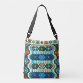 oost-Turks perzisch tapijtblauw groen Crossbody Tas (Voorkant)