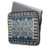 oost-Turks Perzisch tapijtblauw Laptop Sleeve (Voorkant Links)