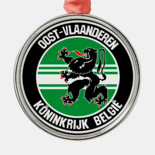 Oost-Vlaanderen Round Emblem Metalen Ornament