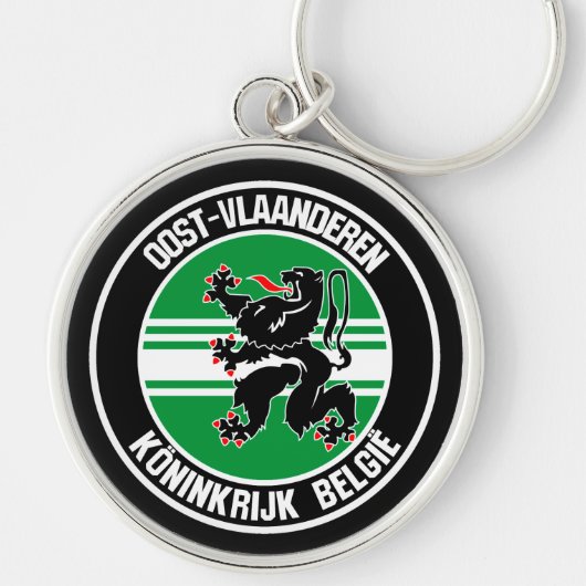 Oost-Vlaanderen Round Emblem Sleutelhanger (Voorkant)