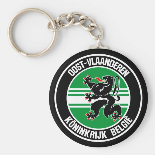 Oost-Vlaanderen Round Emblem Sleutelhanger (Voorkant)